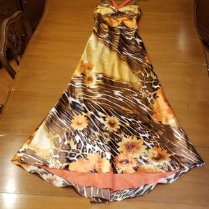 Dave & Johnny Prom Evening Jeweled Sunflower Dress